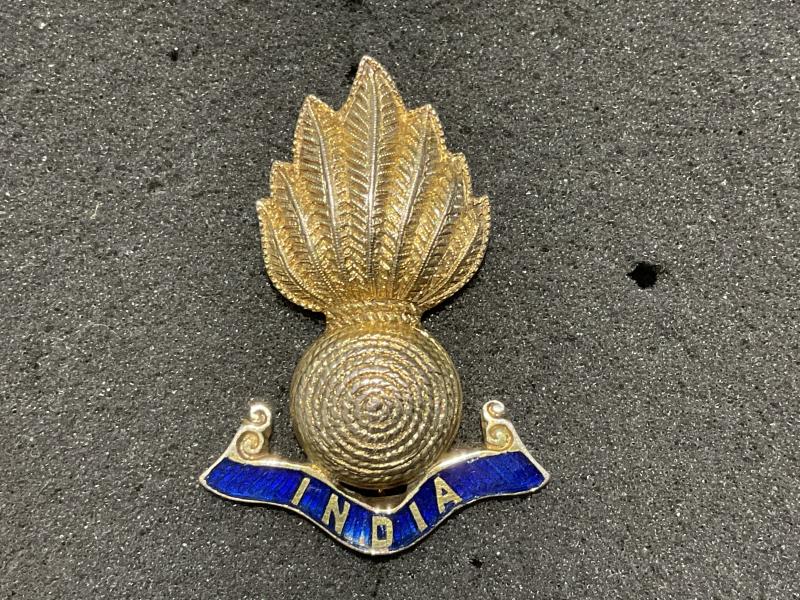 WW1/2 India Artillery gilt & enamel sweetheart