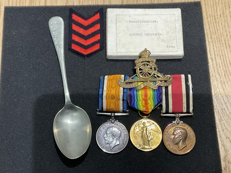 WW1 Pair & Specials medal; 155412 A . BENJAMIN R.A