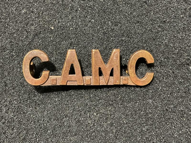 1916 dated C.A.M.C shoulder title