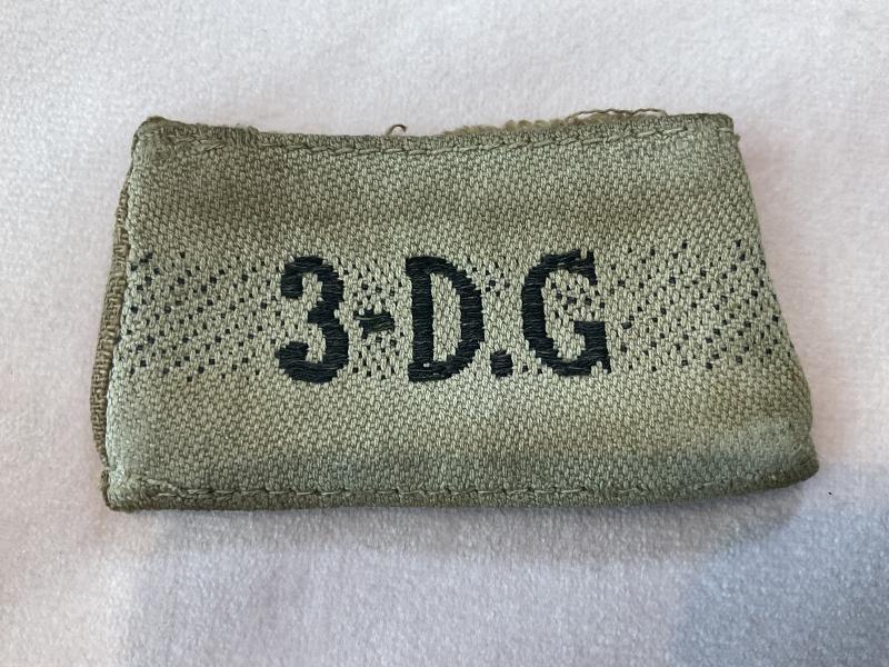 WW2 Indian made 3-D.G (3rd Dragoons0 shoulder tile