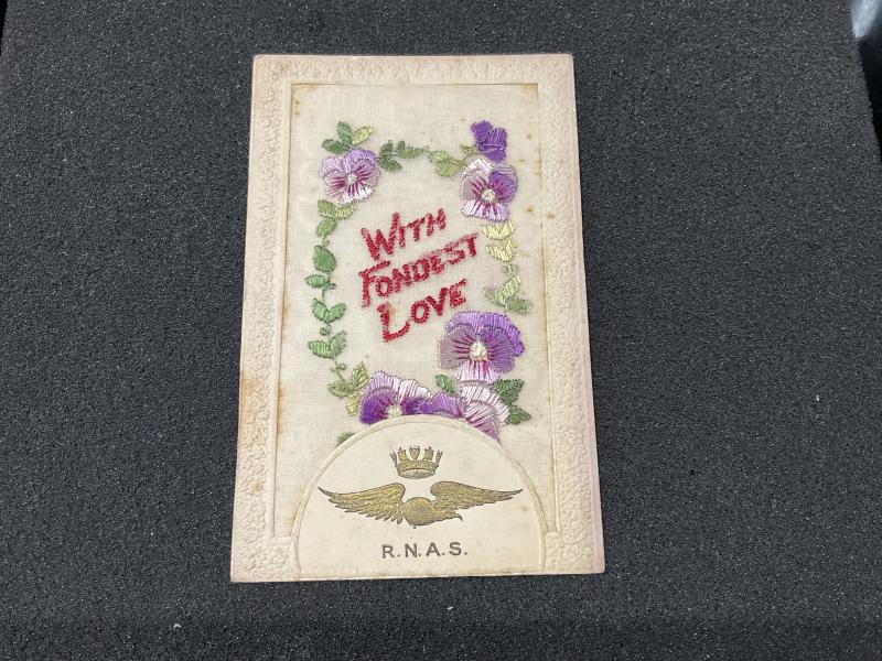 WW1 R.N.A.S Silk postcard