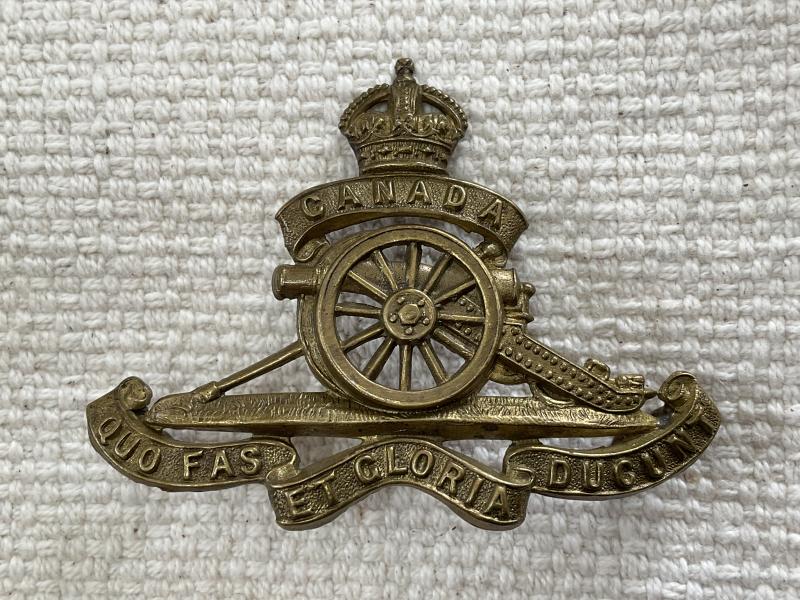 WW1 Canadian Artillery other ranks brass cap badge