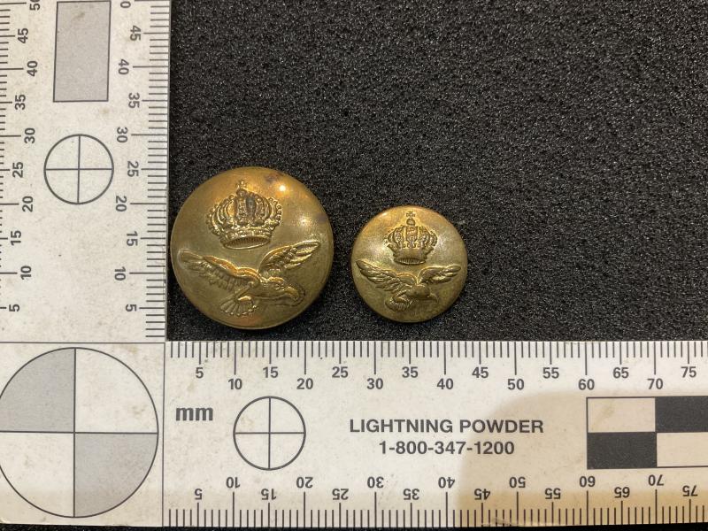 2 Belgian Air Force brass buttons