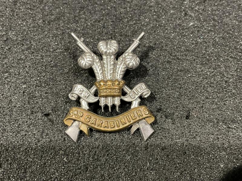 3rd Carabiniers (Prince of Wales's D.G) Silver Field service cap badge
