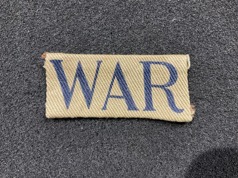 WW2 Home Guard printed  WAR (Warwickshire) title
