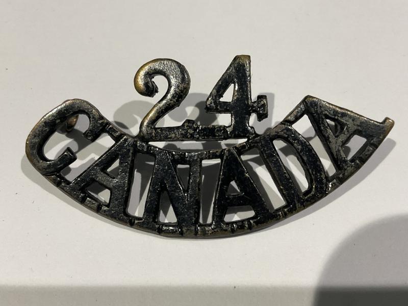 WW1 24th Infantry Battalion 24 over CANADA shoulder title