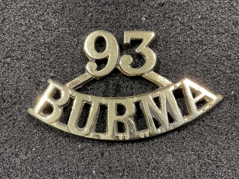 93rd Burma Infantry Officers shoulder title 1903-22