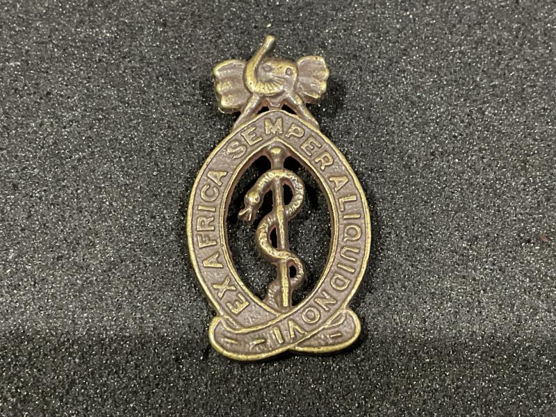 WW2 East African Medical Corps bronzed cap badge