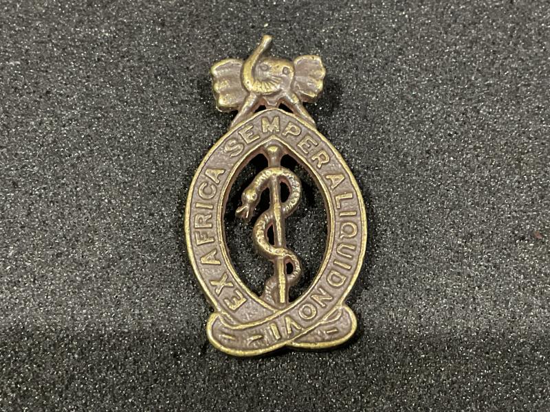 WW2 East African Medical Corps bronzed cap badge