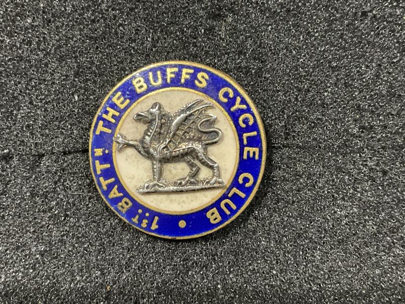 WW1/2 1st Battn The Buffs Cycle Club enamel lapel badge