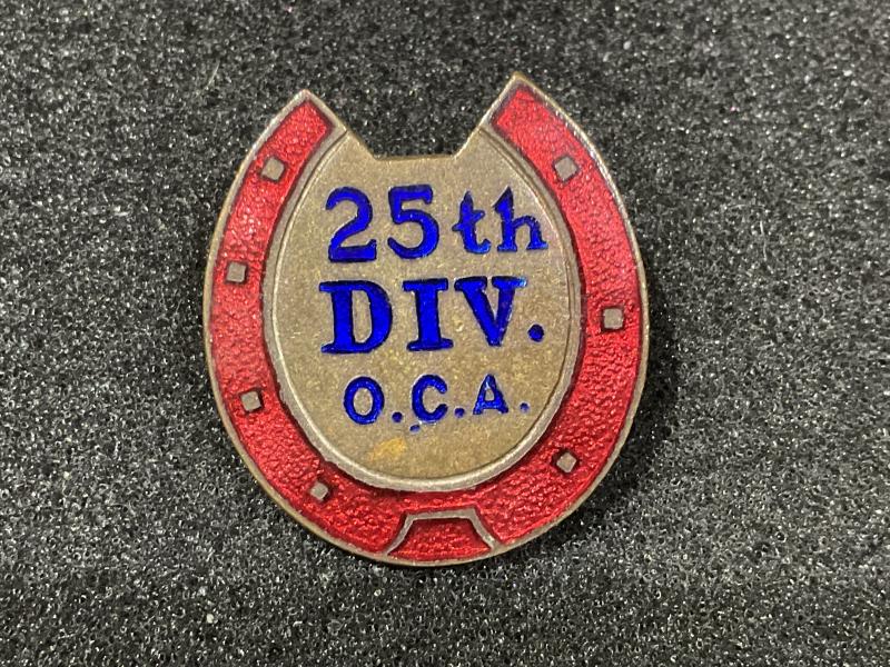 WW1 25th Division O.C.A enamel lapel badge