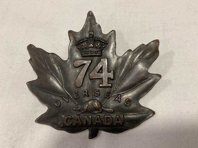WW1 CEF 74th Infantry Battalion cap badge by TIPTAFT