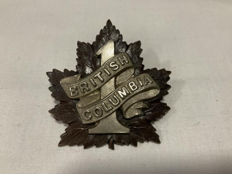 WW1 CEF 7th Inf Batt, 1st British Columbia Regt cap badge
