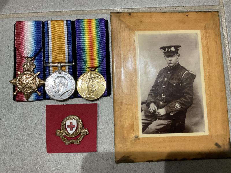 WW1 1914 star trio to British Red Cross despatch rider