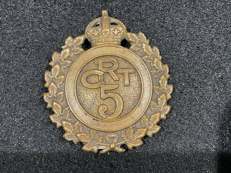 WW1 CEF 5th Canadian Railway Troops cap badge