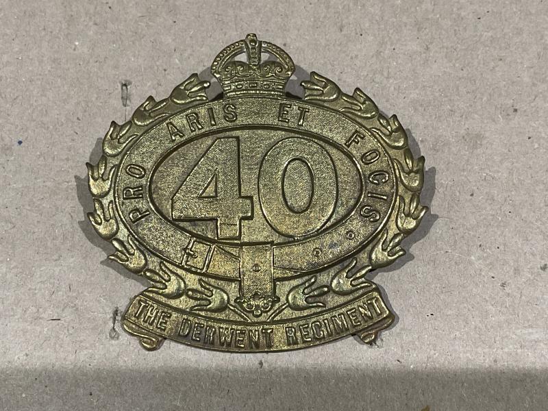 Australian 40th Battalion, The Derwent Regiment hat badge