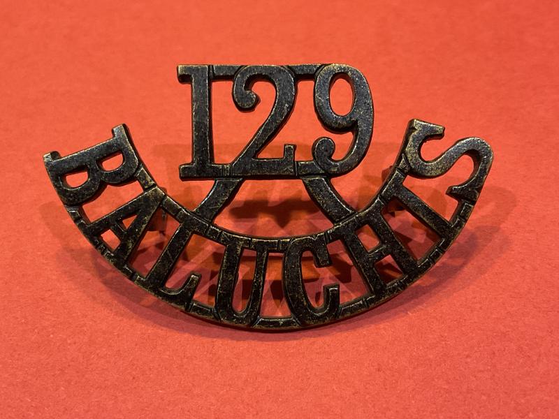 Indian 129th BALUCHIS shoulder title circa 1903-22