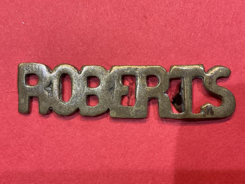 S.A Boer War ROBERTS Horse brass shoulder title