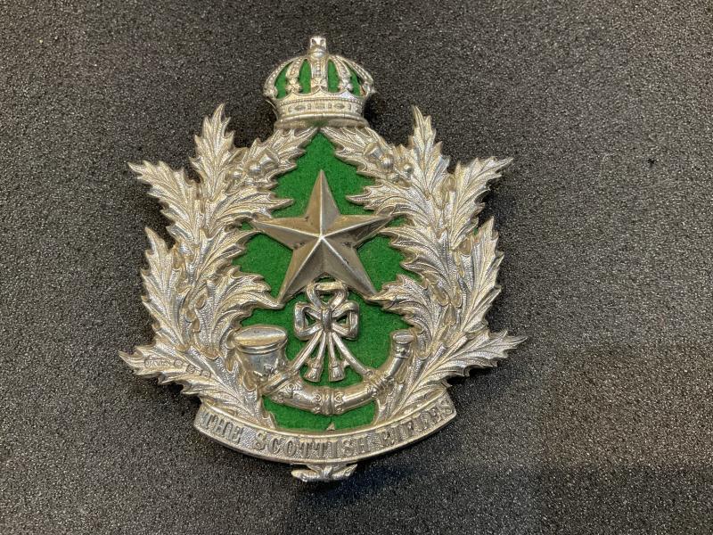 1899 dated silver, The Scottish Rifles officers cross belt badge