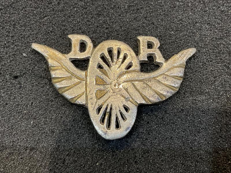 WW1 South African Dispatch Rider metal trade badge