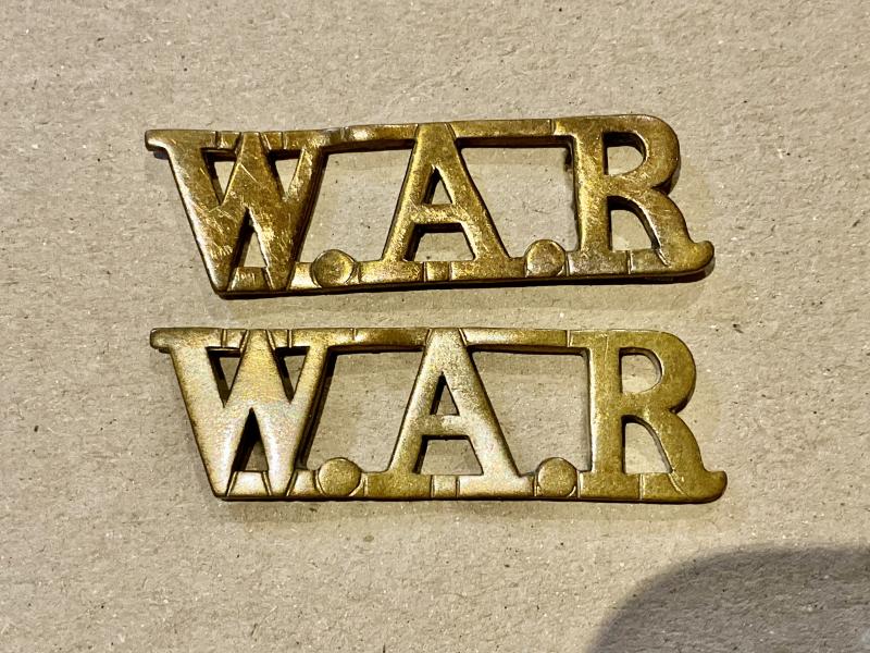 W.A.R (West Africa Regiment) brass shoulder titles