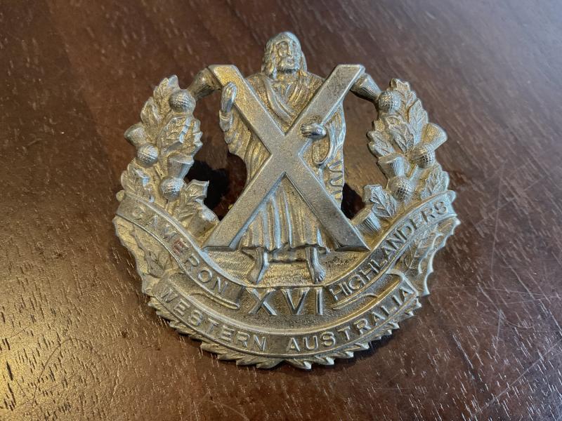 16th Battalion Cameron Highlanders of Western Australia bonnet badge