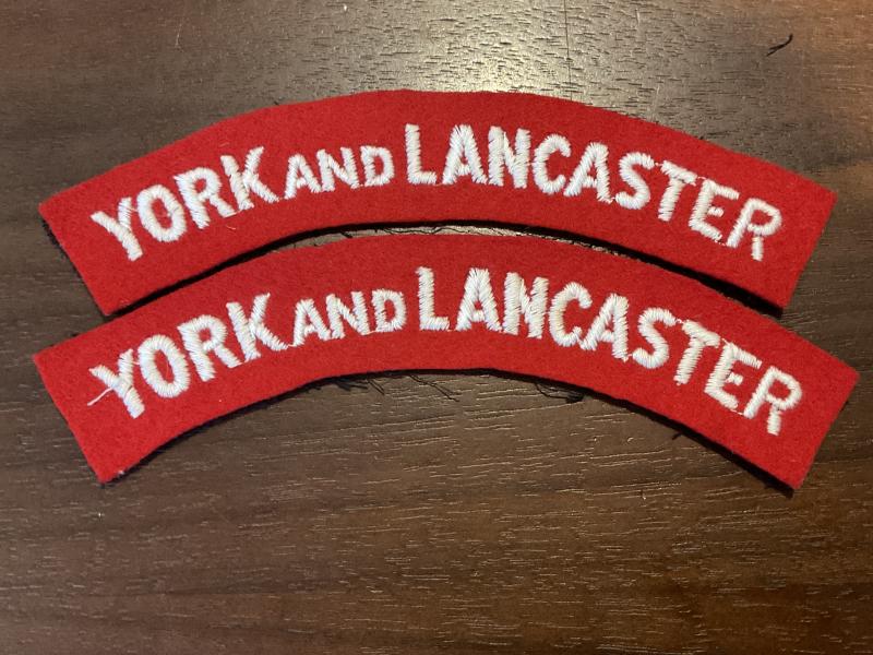 YORK AND LANCASTER cloth shoulder titles