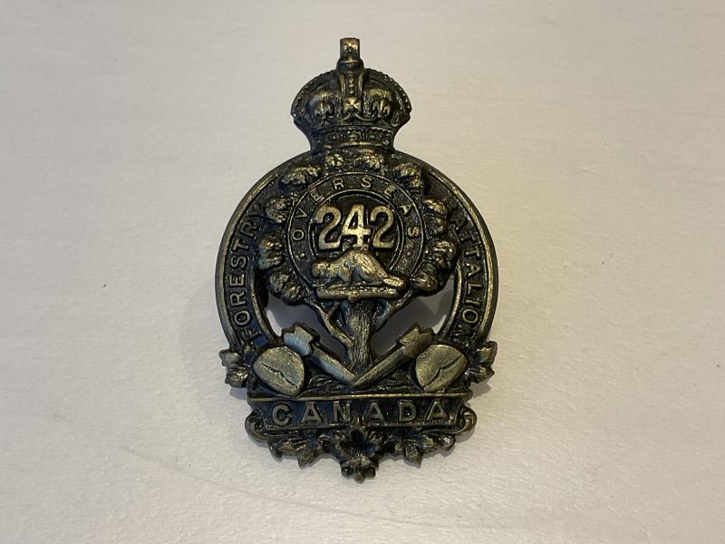 WW1 CEF, 242nd Inf Batt, “Canadian Forestry Battalion” cap badge