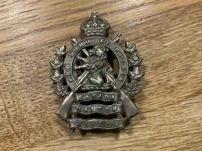 Canadian 20th Hamilton Rifles cap badge, circa 1922.