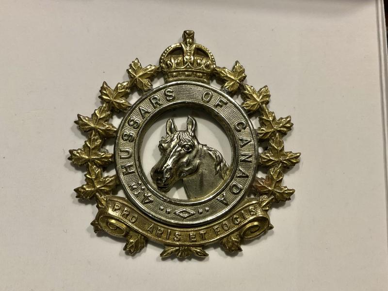 4th Hussars of Canada bi/metal cap badge