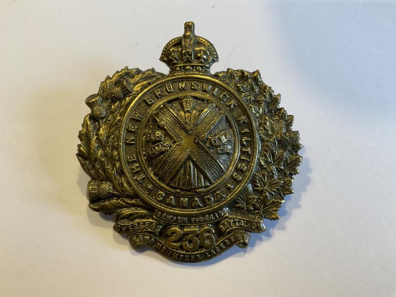 WW1 236th Batt ‘ New Brunswick Kilties’ Glengarry badge, 1st type.