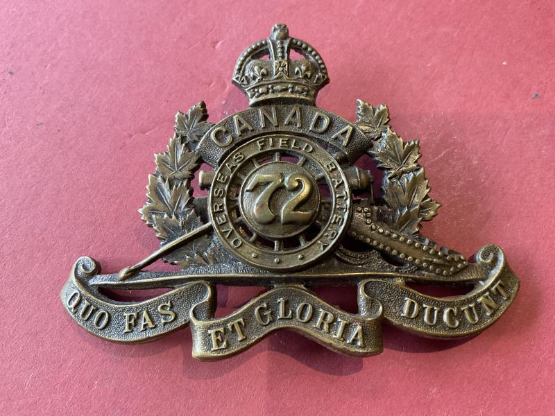WW1 CEF 72nd Overseas Field Battery cap badge