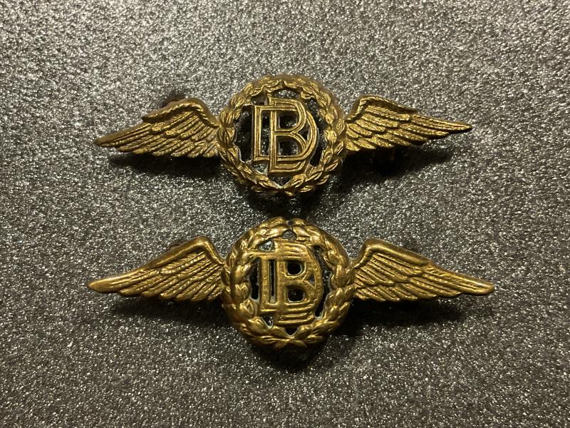 RAF Dental Branch officers brass collar badges.