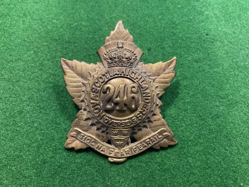 WW1 CEF 246th Infantry Batt, ‘Nova Scotia Highlanders’ cap badge