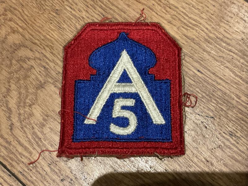 WW2 U.S 5th Army sleeve patch, removed from uniform.