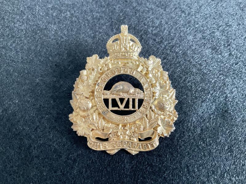 Canadian 57th Infantry Bt, (Peterborough Rangers) cap badge