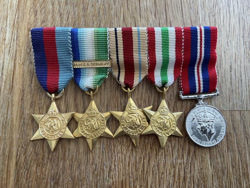 Miniature WW2 Atlantic star etc group of 5 medals