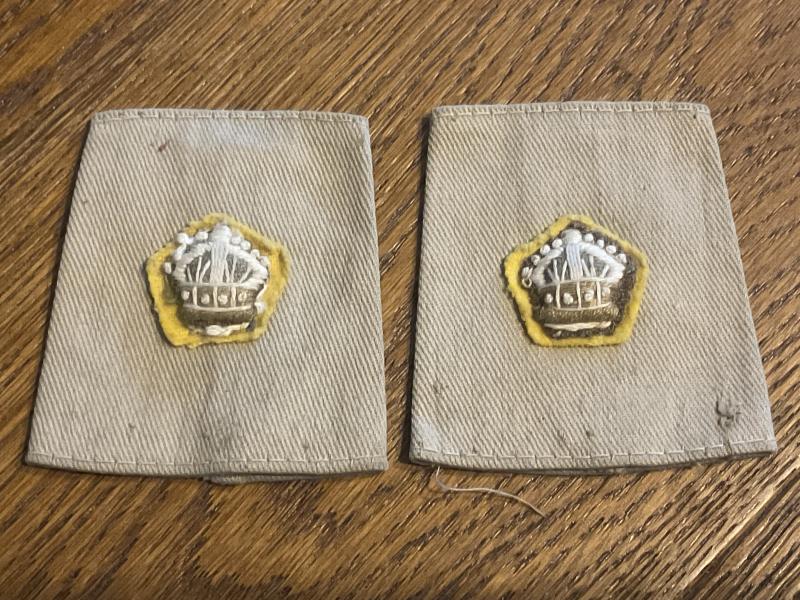 WW2 Desert issue Armoured unit majors rank slides