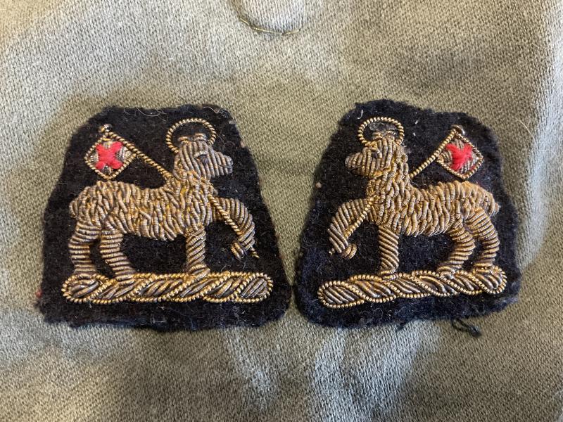 QUEENS regiment officers mess dress bullion badges