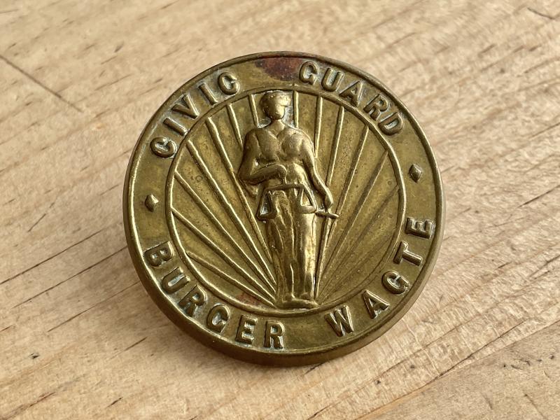 WW2 S.A Burger Wacte Civil Guard cap badge