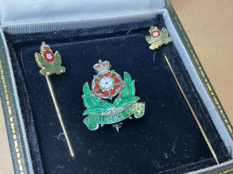 Q/C Intelligence Corps silver & enamel sweetheart by Carrington.